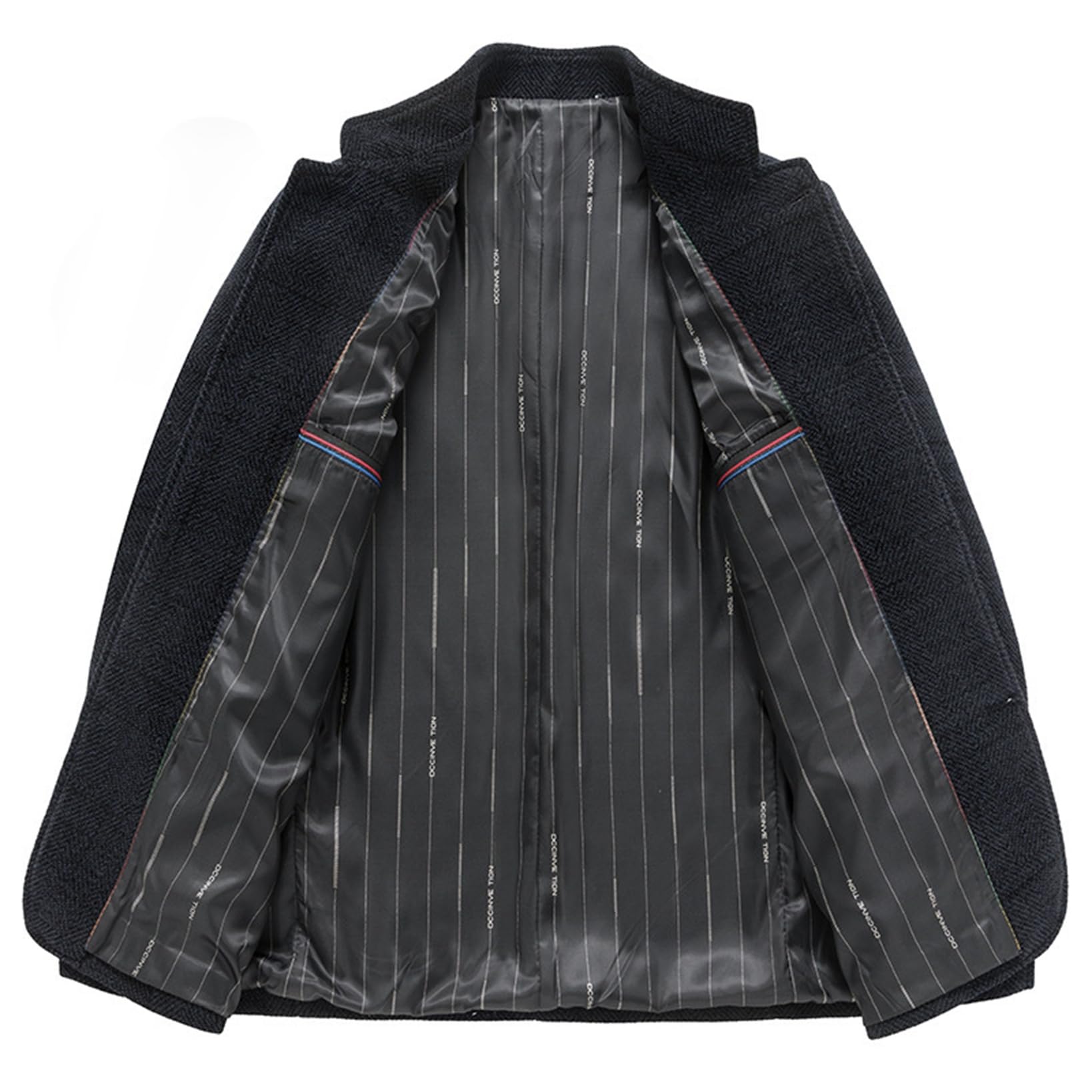 メンズ ジャケット ショート 長袖 折り襟 ボタン ポケット M-4XL トレンチコート アウター 秋冬服 ゆる キレイめ 防風 上着 ブルゾン 紳士 厚手 普段 40代 50代 60代 中年 お父さ