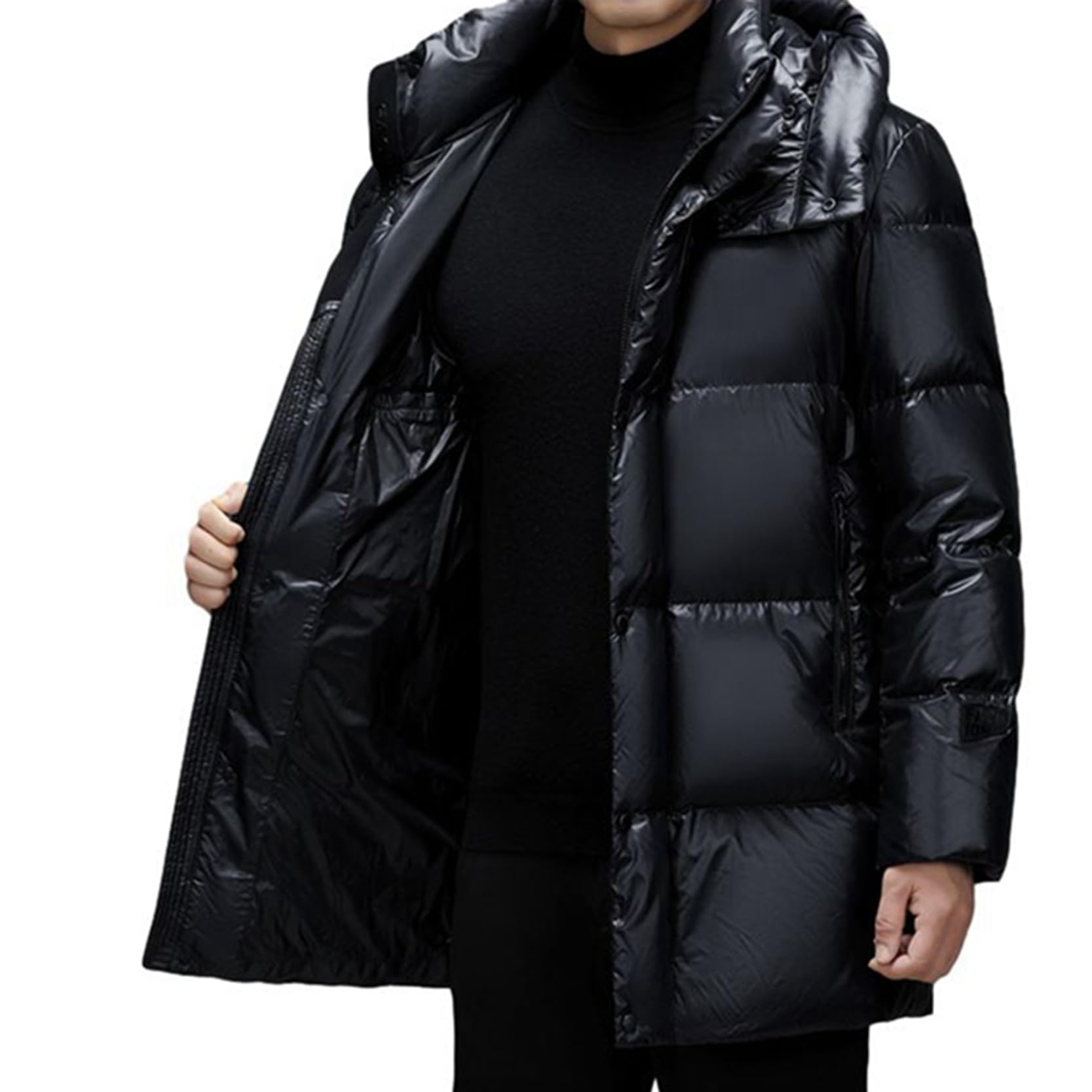 落ち込む厚地の外套 メンズ 上衣 真っただ中ロング丈 冬服 商行為 保温上衣 M-4XL ともし火 落ち込む95 体熱無条件反射 あったか 防寒打つ手 ともし火 商行為上衣 成人男性 分かりやすい 防風 途轍も無い