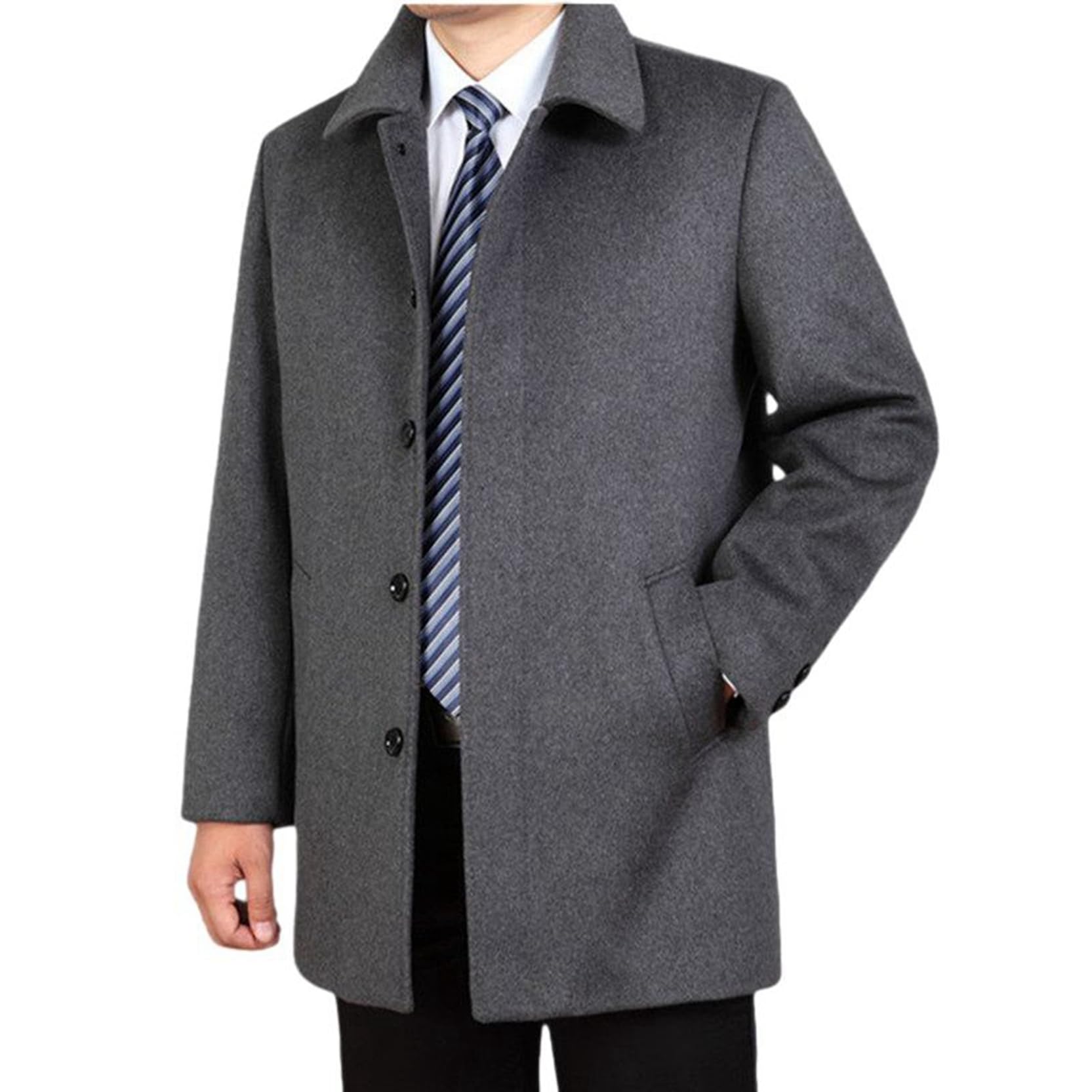 メンズ ウールコート M-7XL 折り襟 チェスターコート 冬服 裏起毛 ビジネス ラシャ メルトン シンプル 厚手 アウター 保温性 ゆったり 防風 防寒 紳士服 おしゃれ シニア 高齢者|magnifico18