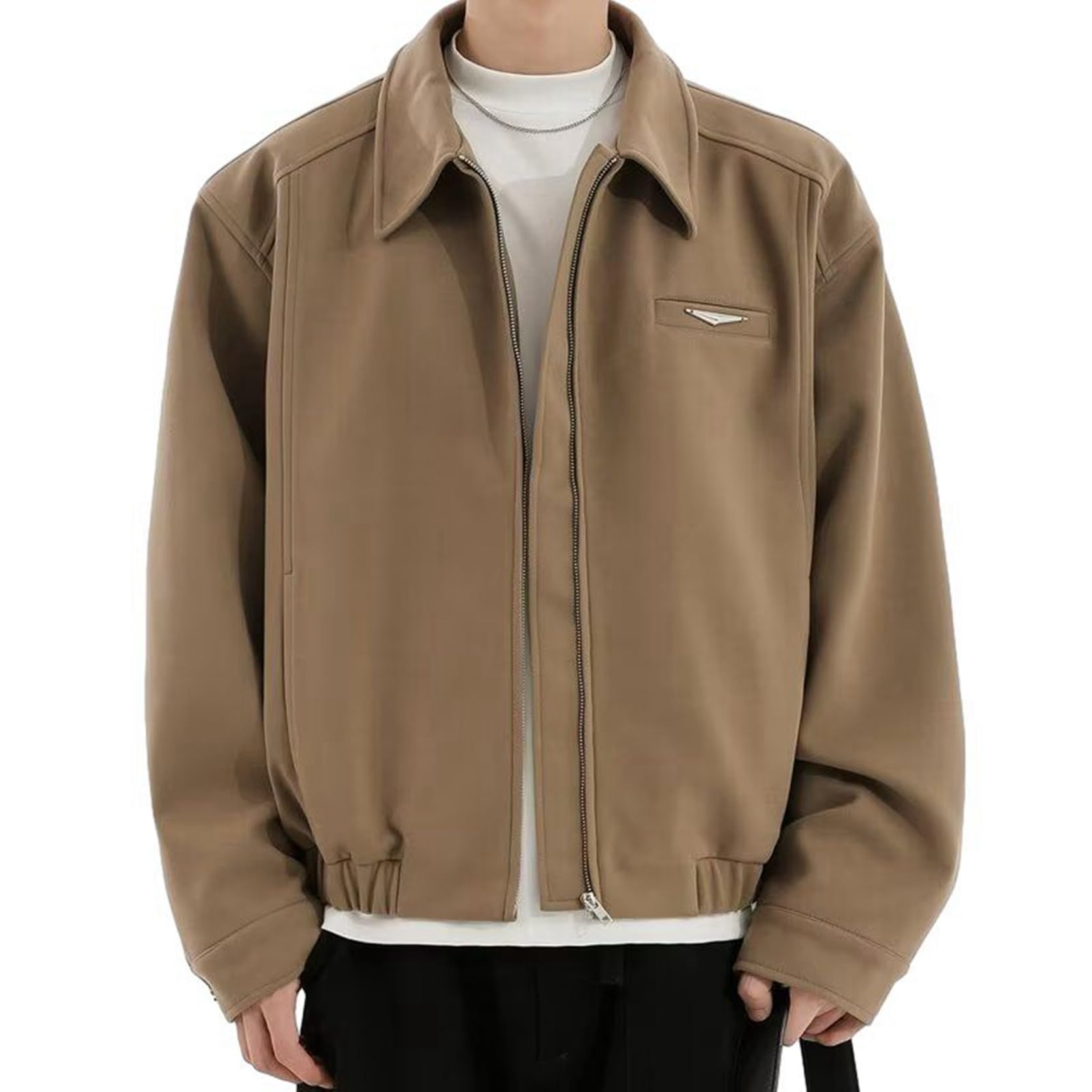 ジャケット メンズ レディース ファスナー スタジャン ショート丈 春 秋服 アメカジ デイリー カジュアル 原宿風 ジャンパー 春秋服 折り襟 ライダースジャケット 無地 体型カバー 防寒着 普段着