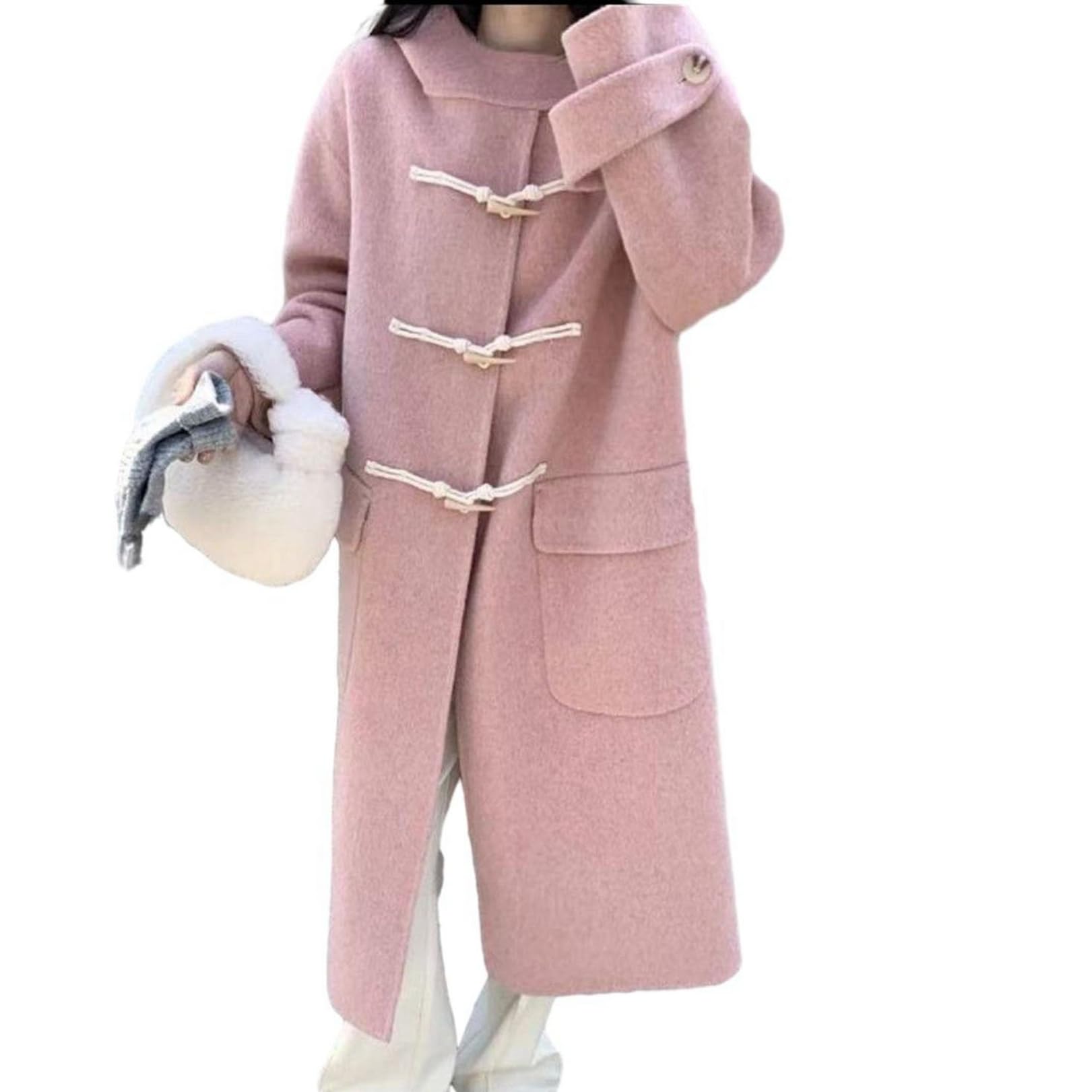 ダッフルコート 両面ウール100 ラシャコート レディース トレンチコート 秋着 冬服 ロングジャケット トレンド 着痩せ ゆったり ファッション カジュアル 防寒服 通勤通学 日常 普段着