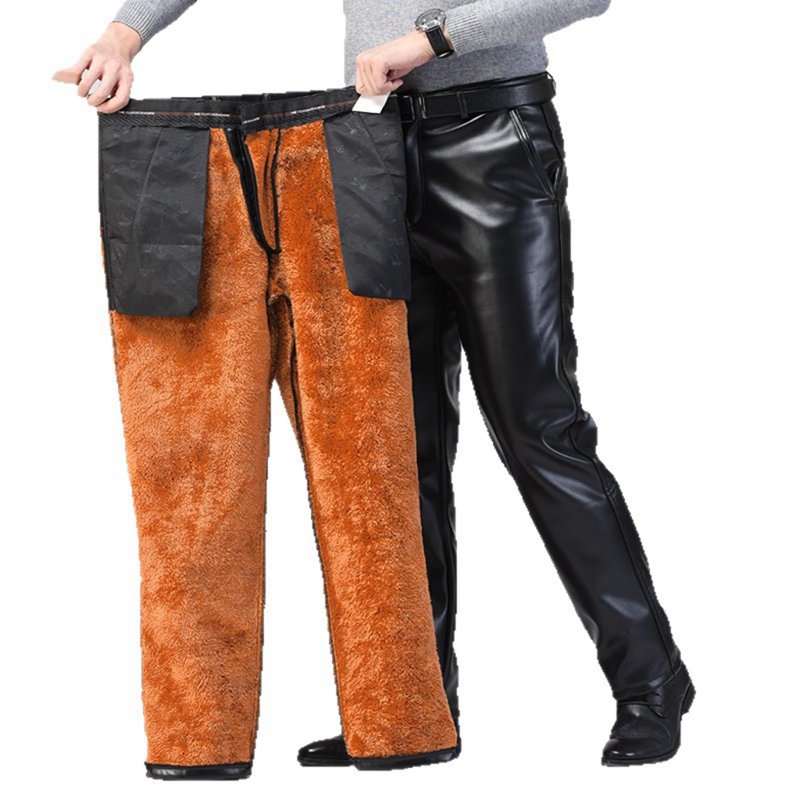 ロングパンツ レザー メンズ 防寒 レザーパンツ 裏ボア バイク 厚手 大人 防水 裏起毛 ライダーパンツ 真冬対応 カジュアル ワイド ボトムス 大きいサイズ ルーズ 立体裁断 お洒落 オリジナル