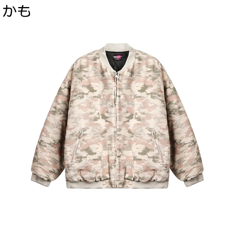 ブルゾン メンズ フライトジャケット カモ 裏キルト 薄中綿 ショート丈 スタジャン 保温 防風 快適 耐摩耗 おしゃれ サイドポケット デイリー キャンプ オフィス 日常 冬 防寒服 ジャケット|magnifico18