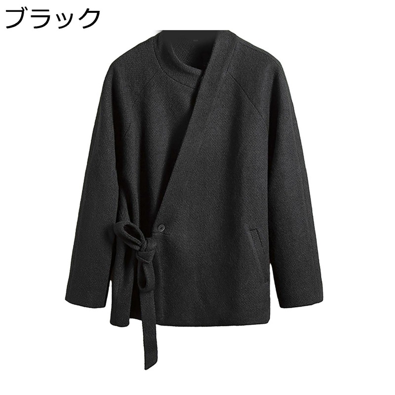 メンズ 中華風 カジュアルジャケット 長袖 斜め襟 ラシャ ジャケット 秋物 チャイナボタン シンプル 厚手 唐装 漢服 カジュアル 無地 通勤通学 学生 ワーク トップス 大きめ レトロ風