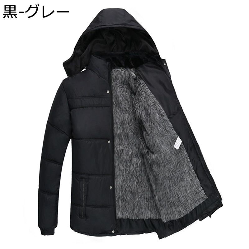 中綿アウター 中綿入れジャケット メンズ 中年向け お父さんへ 綿服 秋冬着 厚い 防寒 保温 帽子付き 大きいサイズ ゆったり サイドポケット カジュアル 動きやすい コーディネート 普段着
