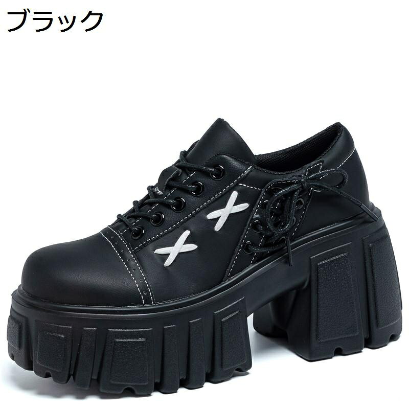 パンプス 地雷系 量産型 レディース 厚底シューズ 9cm太めヒール 学生靴 ラウンドトゥ 女の子 おでこシューズ 歩きやすい パンク系 軽量 防滑 耐磨耗 舞台 コスプレ 文化祭 日常着用 女子高生