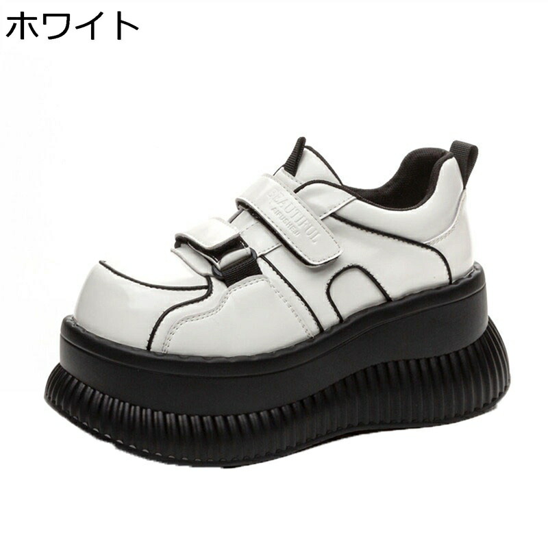 パンプス 量産型 地雷系 レディース 厚底パンプス 切り替え ベルクロ おでこシューズ 安定感 歩きやすい ロリ姫靴 パンク系 耐摩耗 軽量 防滑 cosplay ハロウイン 大人 学園祭 記念撮影 デイリー