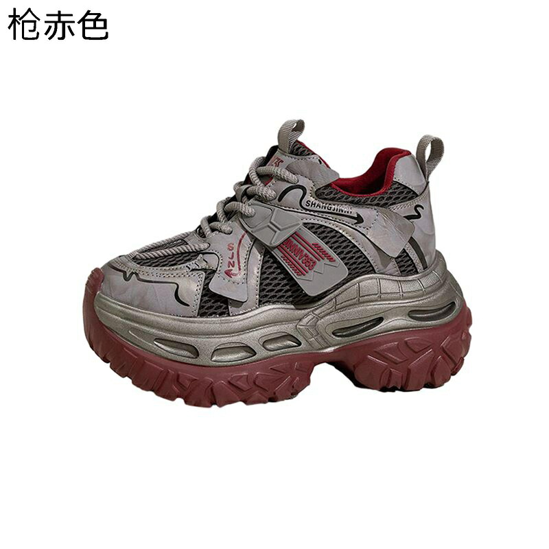 厚底 レディース ダッドスニーカー シークレットシューズ 9cm身長UP 可愛い 軽量 ウォーキングシューズ 運動靴 メッシュ 滑り止め 衝撃吸収 ソフト 屈曲性 フィット感 春秋 旅行 トラベル 通学 オフィス｜magnifico18