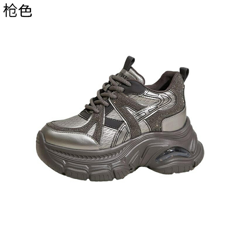 ダッドスニーカー 厚底靴 レディース 9cm身長UP 可愛い 軽量 スポーツシューズ シークレットシューズ 耐摩耗 通気 防滑 着脱簡単 コンフォート シンプル 普段使い アウトドア ウォーキング 四季適用