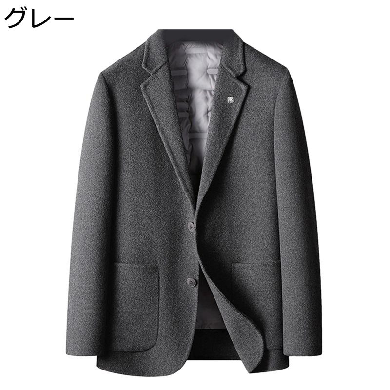 ウール ブレザー メンズ お父さん テーラードジャケット 裏キルト 厚手 無地 上着 スーツ 保温性 長袖 就職 就活 面接 ビジネス イージーケア 入社式 肌触り良い 紳士 オールシーズン対応