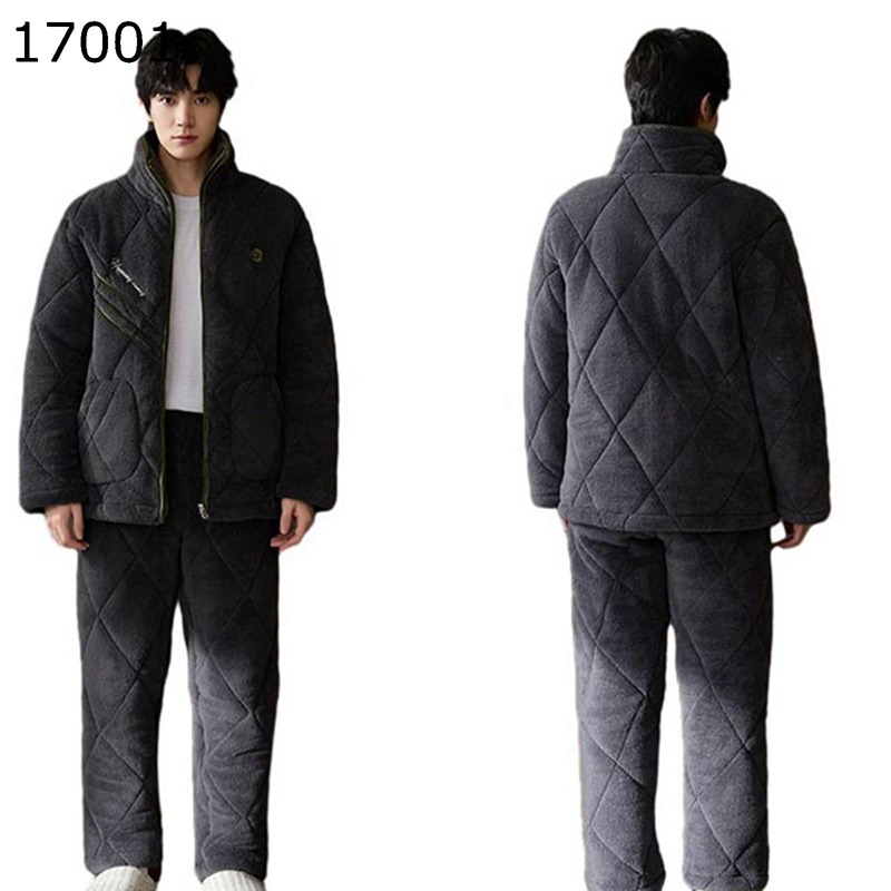 冬用 メンズ パジャマ 中綿 ルームウェア フランネル 厚手 もこもこ ジップアップ 立ち襟 上下セット 部屋着 寝巻き お出かけ 裏ボア 防寒 暖か ゆったり カジュアル アウター｜magnifico18
