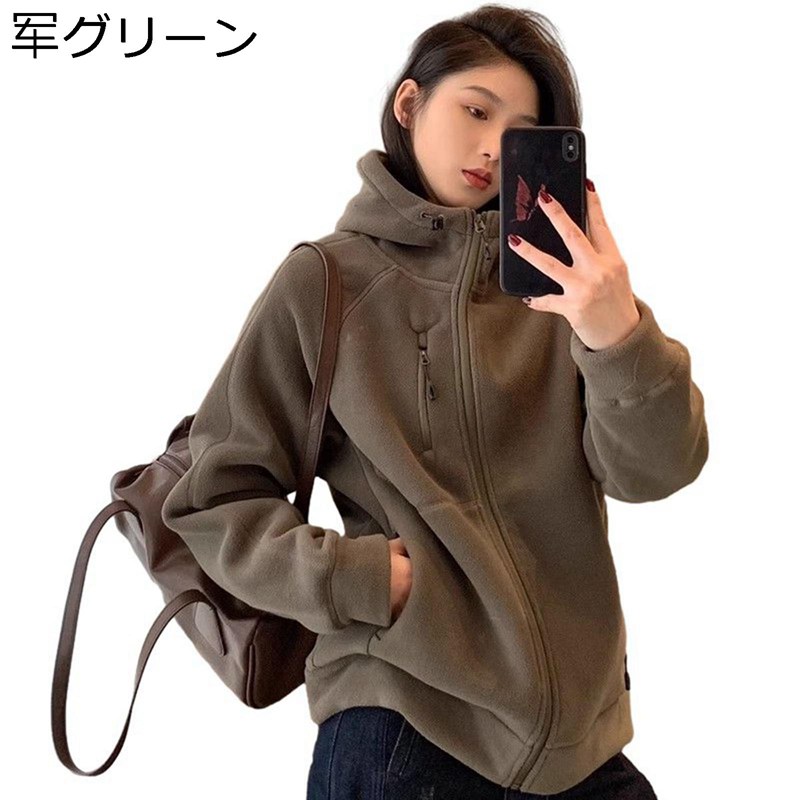 メンズ ボアジャケット カジュアルジャケット フリース 厚手 男女兼用 フード付き 秋冬物 長袖 おおきいサイズ もこもこ 上着 防風 防寒 ジップ 軽量 大人 お洒落 ブルゾン キャンプ ジャンパー