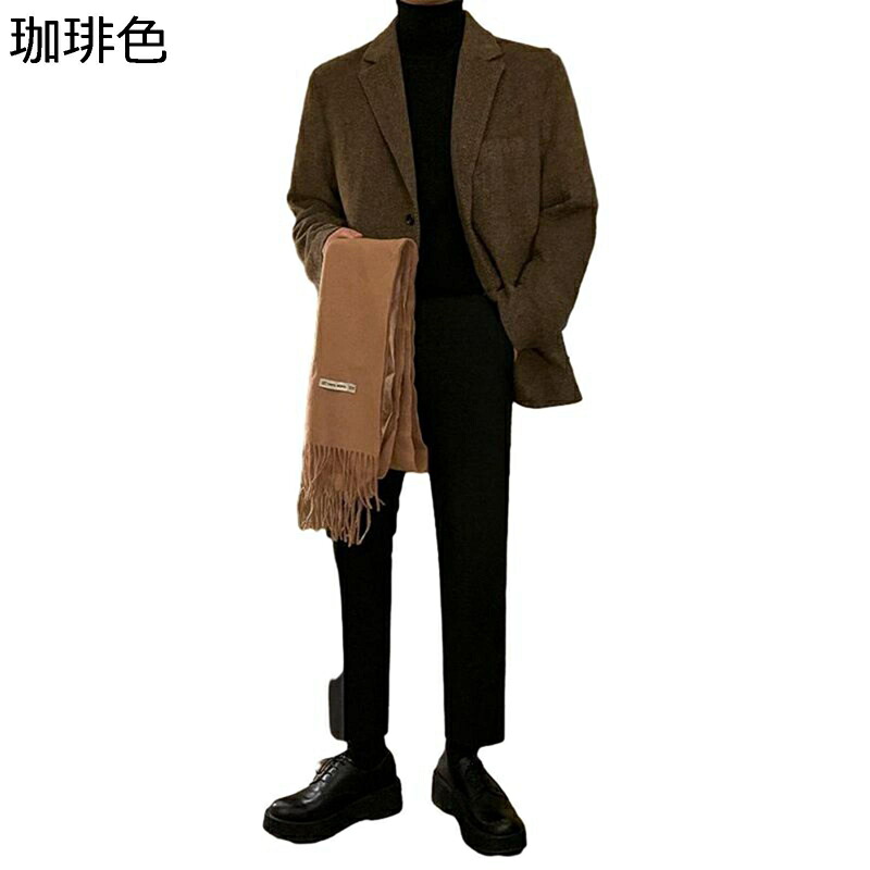 ブレザー メンズ スーツジャケット 厚手 トップス スーツ ウール30% ゆったり 防風 防寒着 冬服 ビッグシルエット 長袖 レモートワーク 在宅勤務 通学 イージーケア ブラウン 肌触り良い 紳士 3シーズン対応｜magnifico18