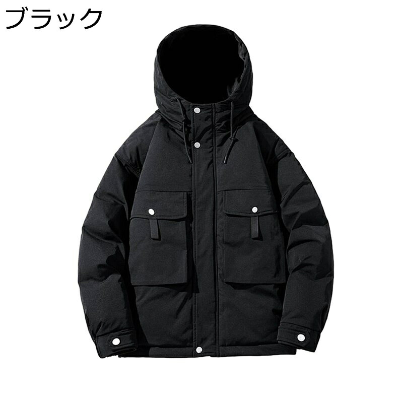 中綿パーカー メンズ 厚手 防寒服 ワークジャケット シンプル アーミージャケット 普段着 保温 中綿ブルゾン 中わた ミリタリー カーゴ 軽い 動きやすい 冬服 ファッション アウトドア｜magnifico18