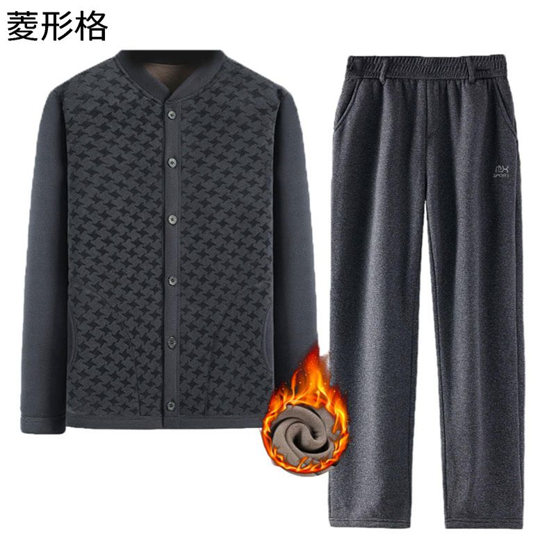 上下セット メンズ 長袖 防寒着 暖かい あったか 耐久性 冬服 プリント柄 保温性 アウター トップス ロングパンツ 防風防寒 春秋冬 柔らか 敬老の日 父の日 プレゼント 誕生日