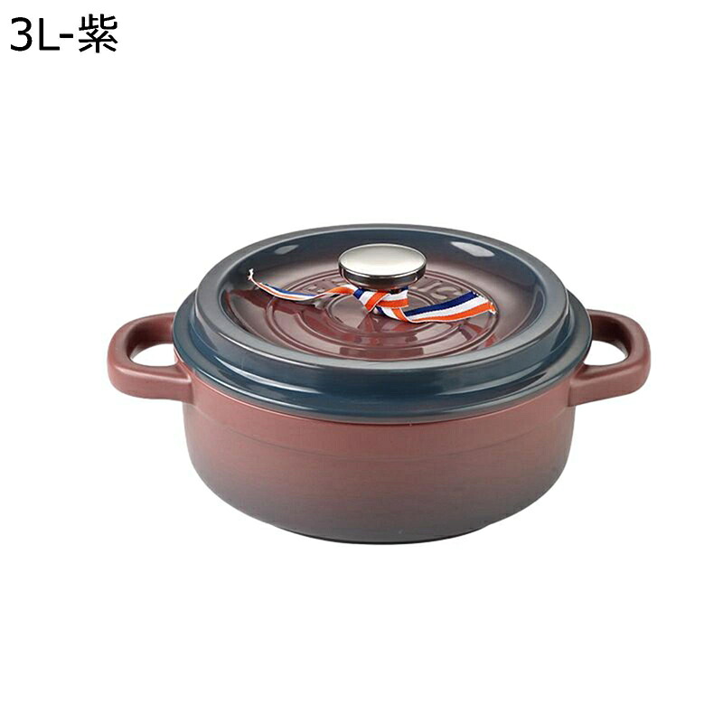 土鍋 5人用 多功能土鍋 蓋付き 3L 4L 直火対応 保温性 炊飯土鍋 業務用 家庭用 セラミック 高温耐性 お手入れ簡単 ご飯鍋 高鍋 パープル グリーン グラデーション