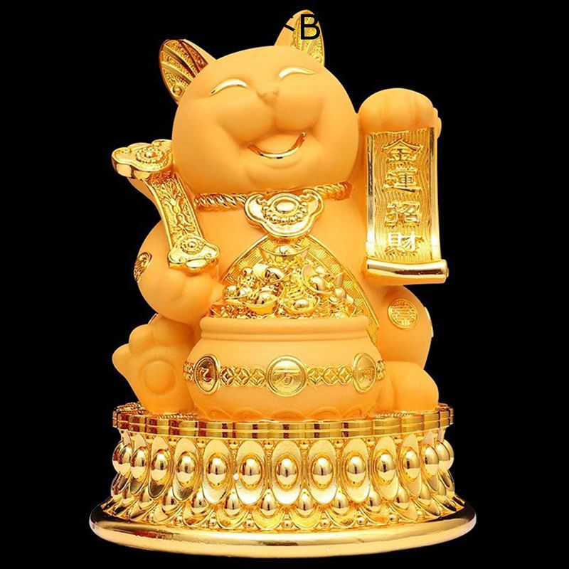 招き猫 置物 オブジェ 金色 貯金箱 右手上げ 幸福を招く縁起物 かわいい 開運雑貨 金運招来 運気向上 招福 オフィスデスク 雰囲気作り 店飾り 玄関の置物 新築開店 ギフト プレゼント