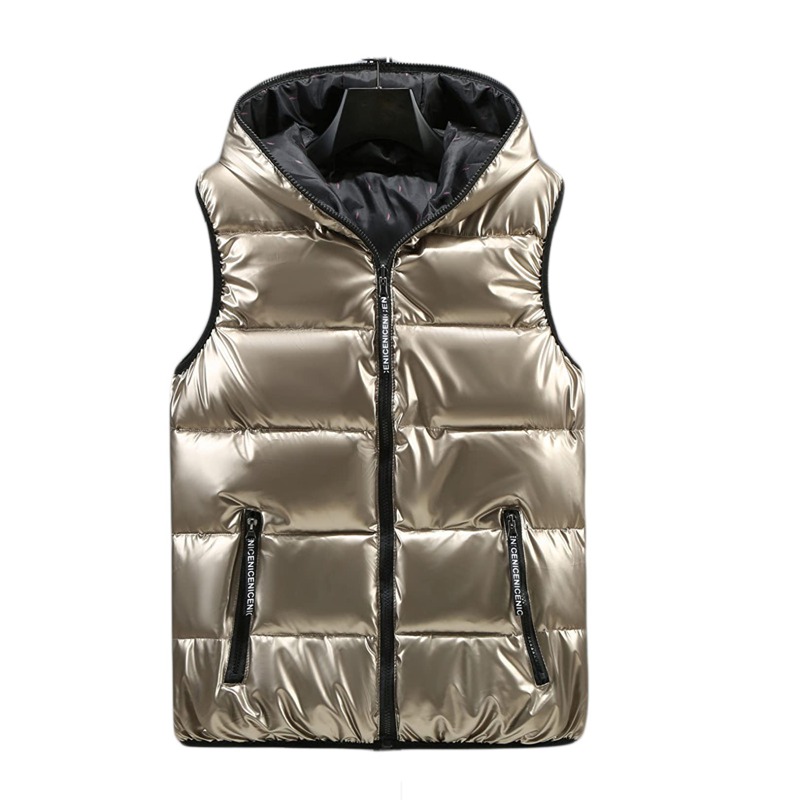ダウンベスト メンズ 中綿ベスト 光沢 登山 お兄系 ジャケット 大きいサイズ フード付き ショート丈 おしゃれ ライトダウンベスト かっごいい 紳士服 綿服 防寒着 ジップアップ 保温性 カジュアル