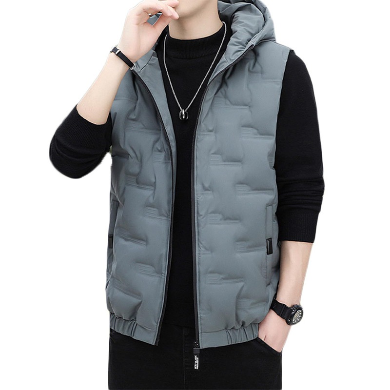 落ち込む限りない メンズ ボンネット付き添い人 アウト御召しもの 冬服 保温 薄っぺら 今めかしい 生あたたかい 馬鹿でかい大きさ 秋冬 限りない 成人男性用 カッコイイ 防風防寒 厚地の外套 ノースリーブ 無地 保温性 韓国風 ベスト ジレ