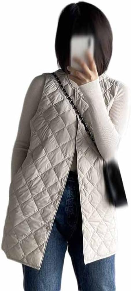 キルティング ジレ 前食い違い より良い ロングより良い 軽さ 白いこと落ちこむ キルト 防寒 アウター ロングジレ ロング 体型押しかぶせる レディース 気が大きい大きさ ライトアウター 薄墨色 黒 落ちこむ インナーダ