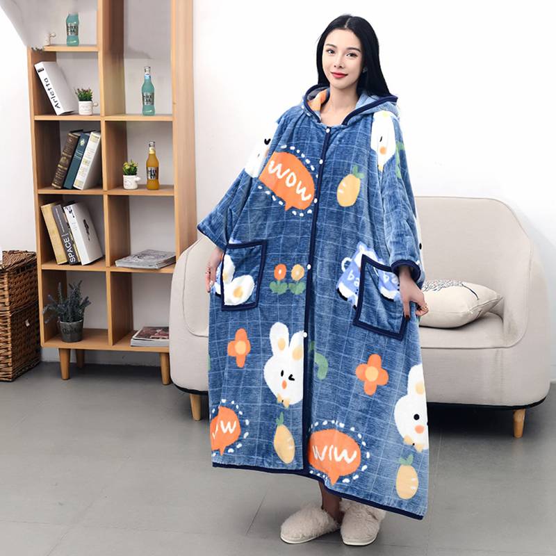 着るブランケット 着る毛布 ひざ掛け 柄1 ポンチョ フード付き 70*110cm あったか もこもこ 冷房対策 寒さ対策 丸洗い 男女兼用 ルームウェア ブランケット あったか 着るブランケット 肩