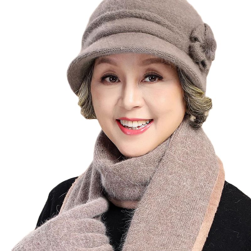 帽子 婦人帽 レディース帽 ニット帽 ニット帽 祖母 母 秋冬 エレガント 防寒 おばあちゃんの帽子 軽い 暖かい カジュアル ギフト 誕生日プレゼント 40代 50代 60代 70代 80代 90代|magnifico18