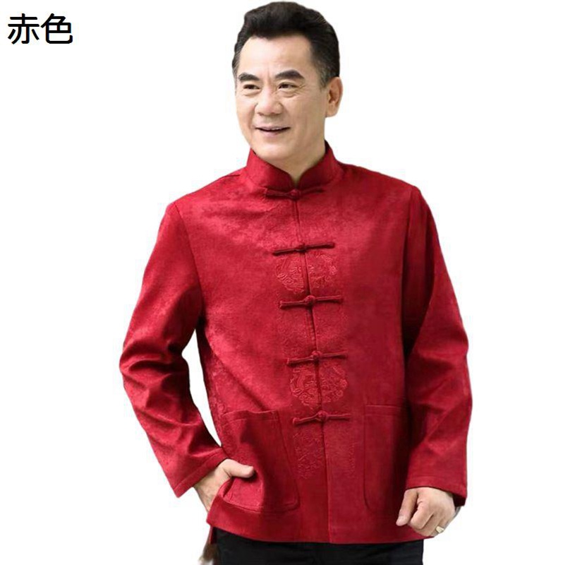 ジャケット チャイナ服 唐装 メンズ 長袖 春秋 アウター 大きいサイズ ファッション チャイナ風 チャイナボタン 上着 カジュアル ゆったり 敬老の日 誕生日プレゼント 父の日 普段着