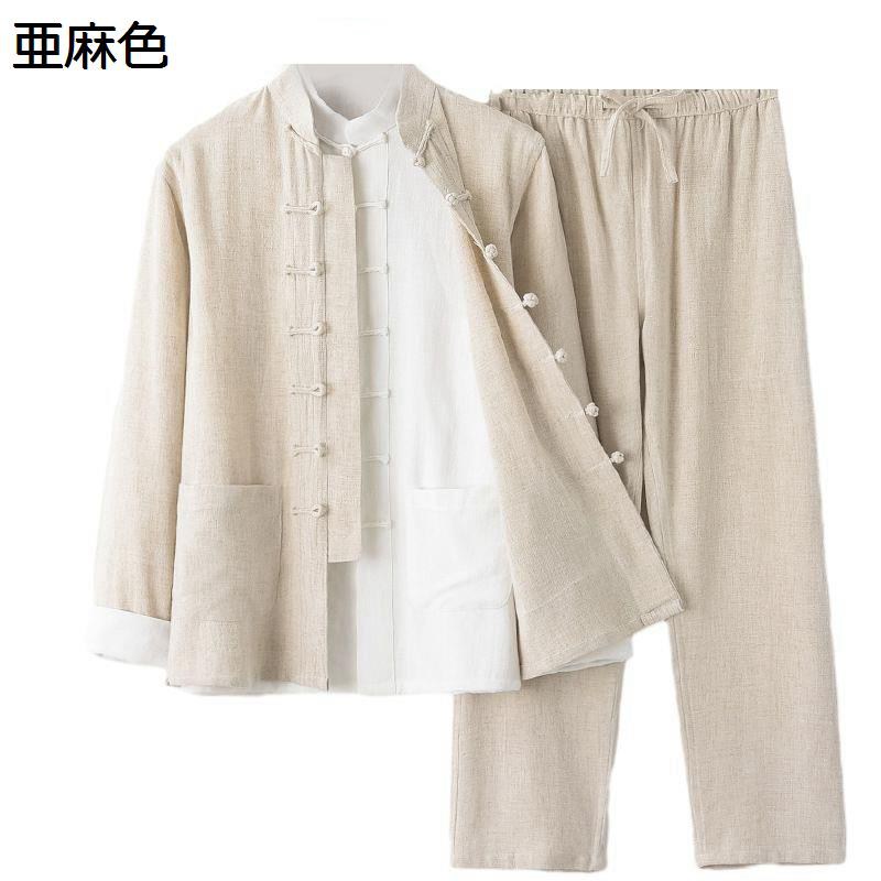 上下セット 唐装 チャイナ服 漢服 長袖 チャイナボタン 通気性 太極拳服 吸湿速乾 大きいサイズ カジュアル 薄手 前開き スタンドカラー 耐久性 ゆったり 春夏秋 敬老の日 スポーツ 朝稽古