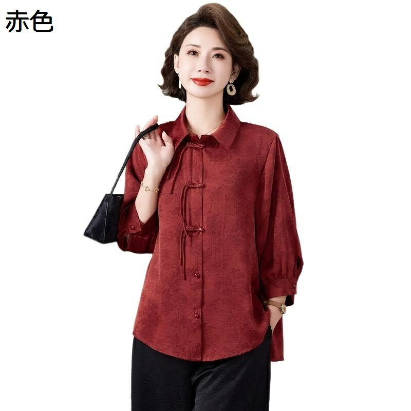 シャツ レディース カーディガン 婦人服 シニア女性向け 前開き 大きいサイズ エレガント ファッション プリント柄 カジュアル コンフォート 夏服 お母さん 日常着用 結婚式 お出掛け