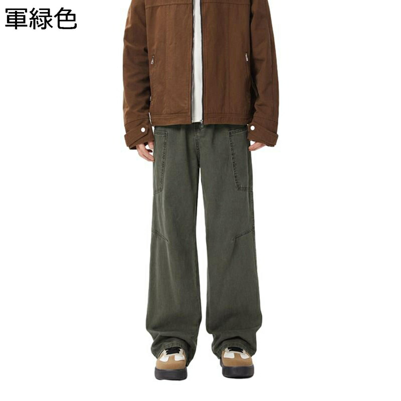 カーゴパンツ ジーンズ メンズ デニムパンツ 春秋 シンプル フレア 簡約 カジュアル チノパン ずぼん 着回しやすい おしゃれ 無地 ゆったり 前開きジッパー 速乾性 着用感 伸縮性 ジーパン 下着