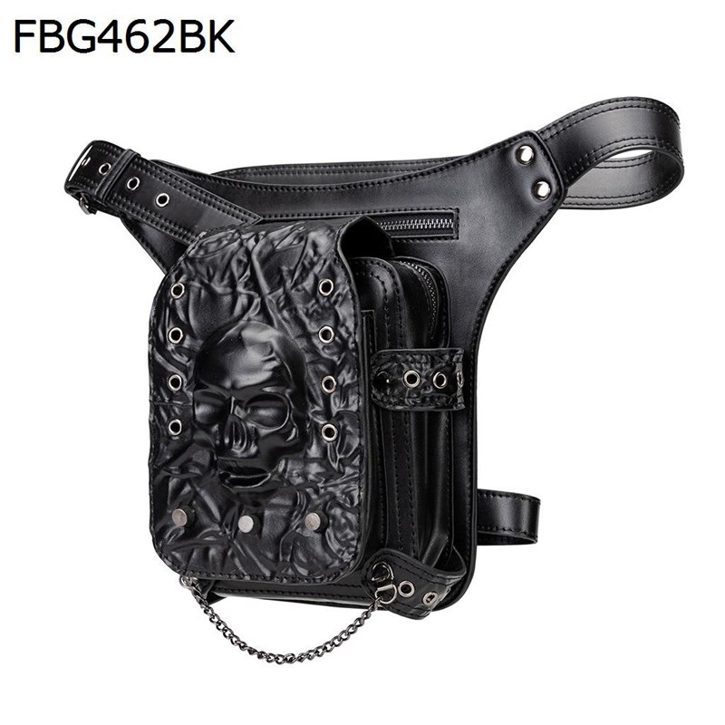 ウェストバッグ レッグポーチ ウェストポーチ 髑髏 2way ヒップバッグ レッグバッグ PUレザー ゴシック 多機能 メンズ レディース 防水 ハロウィン ルネサンス 調節可能ベルト バイク タクティカル