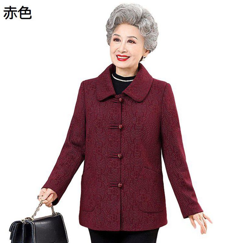 アウター ジャケット レディース 長袖 シニア女性向け 中年 高齢者用 プリント ポケット付き 春秋冬服 通気性 エレガント カジュアル ファッション キレイめ 通勤 40代 50代 60代 70代 80代