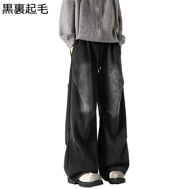 ジーパン メンズ ジーンズ デニムパンツ ワイドパンツ ゴムウエスト ゆったり 春秋 下着 チノパンツ ヴィンテージ 体型カバー 韓国風 原宿系 男女兼用 両側ポケット アウトドア ジュニア