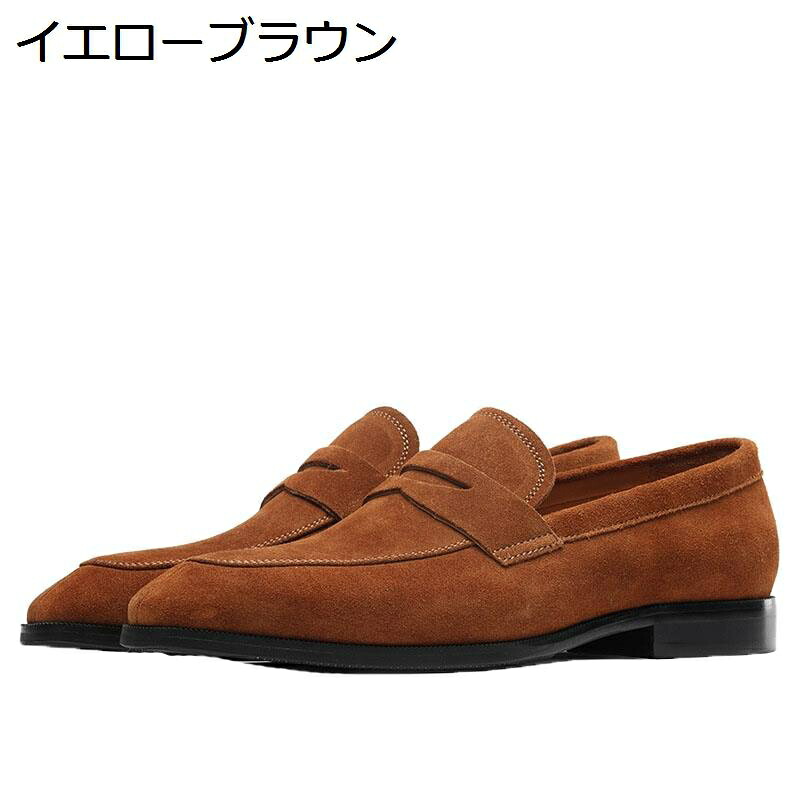 本革 コインローファー スエードクロスシューズ なめし革 22.5-28.5糎 商行為シューズ ペニー メンズ レディース 革靴 心地よい スリップオン オール時季 格好のいい フォーマル 日常 紐なし 履き脱ぎ分かりやすい 通気