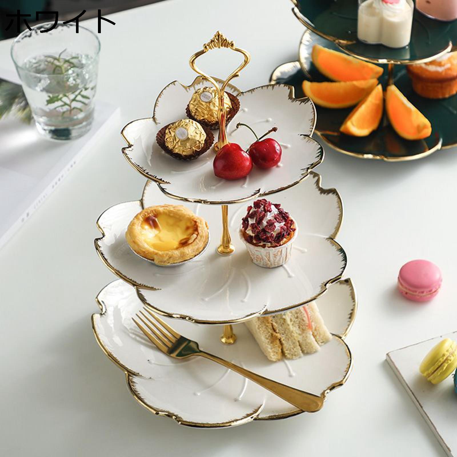 ケーキスタンド ケーキディスプレイスタンド カップケーキスタンド スナック表示板 フルーツプレート お菓子皿 プノンペン 陳列台 ウェディング アフタヌーンティー キャンディ 宴会 ティータイム テーブル