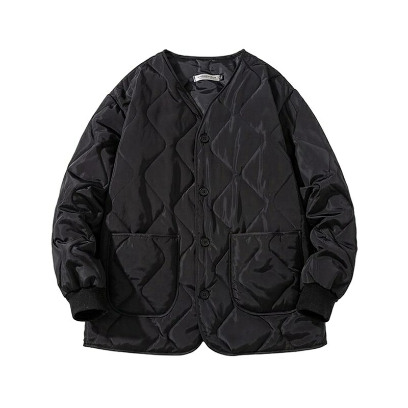 中綿コート メンズ 大きいサイズ キルティング ブルゾン 長袖 M～4XL 襟なし ユニセックス ポゆったり ブルゾン 中綿入り ダウンジャケット アウター 冬服 コート スナップ 秋冬 秋コート