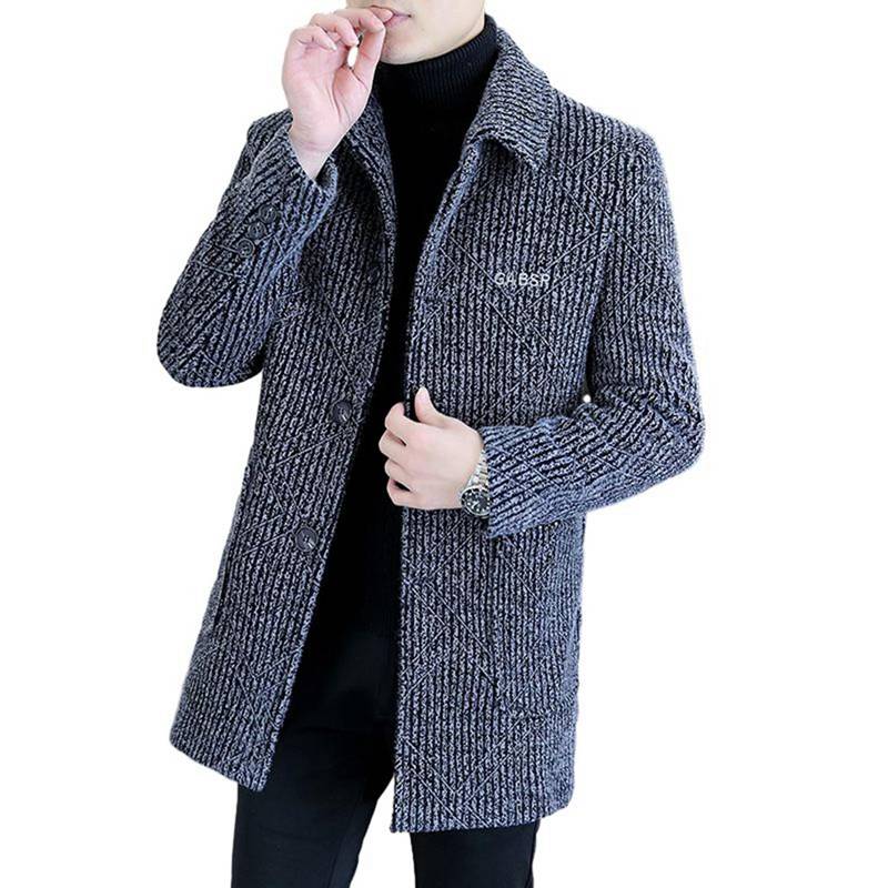チェスターコート メンズ 読み合わせる柄 M-4XL ラシャ厚地の外套 成人男性服 か細い厚地の外套 ステンカラー ロング丈 発条 春服 秋冬服 商行為 秋冬 無地 防寒 防風 余暇 普段使い走り デイリー