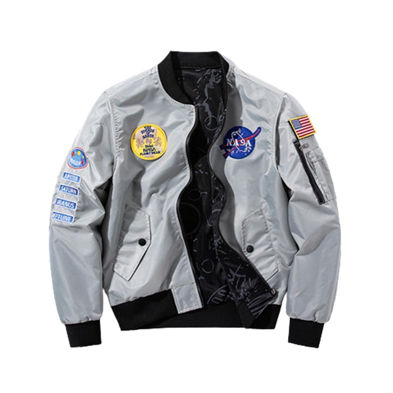 -1上衣 エムエーワンジャケット メンズ 飛行上衣 リヴァーシブル 両面着 アメカジ 今めかしい NASA ゆったり 雨合羽 烏兎 心地好い 防風 防寒 前掛け 表どおり 上衣