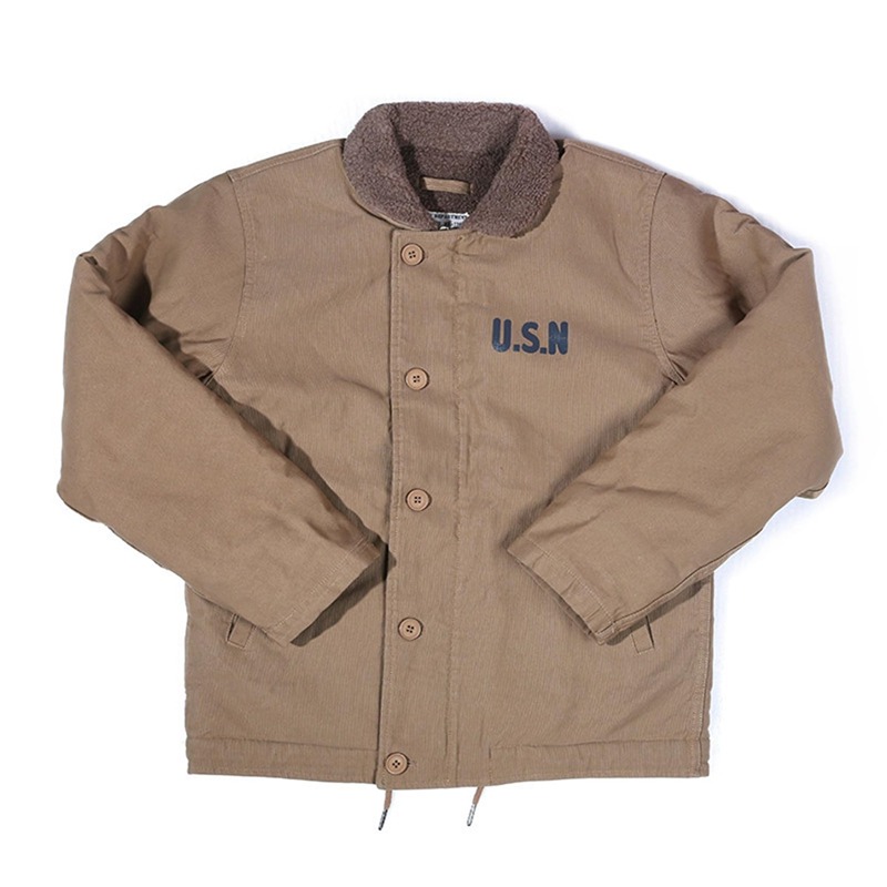 -1 デッキジャケット メンズ ボアジャケット 裏起毛 ミリタリー 米海軍 冬服 防寒着 普段着 温かい 中わた アウター シンプル 軽量 動きやすい 冬服 スタイリッシュ ウォーキング