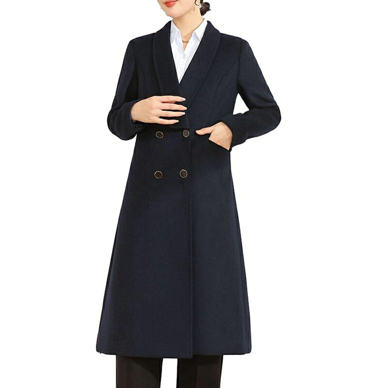 ラシャコート レディース チェスターコート オーバーコート ロング丈 秋冬服 防寒 防風 暖かい 厚手 ウール混紡 フェミニン 細身 Aライン シンプル 無地 キレイめ おしゃれ|magnifico18