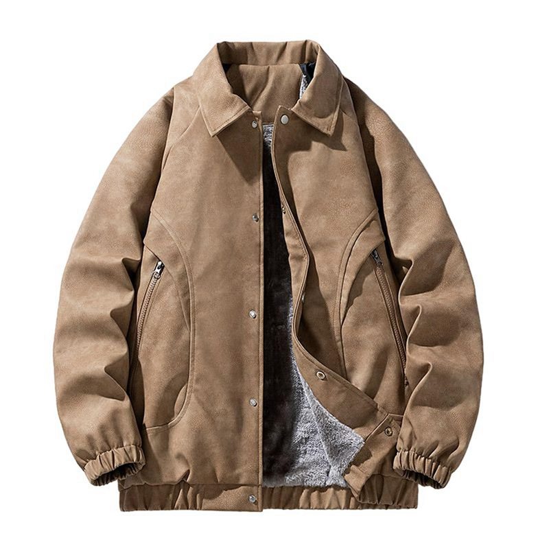 裏起毛 コート PUレザー ボアジャケット メンズ 防寒ブルゾン 革ジャン スタジャン 冬服 厚手 撥水 防寒着 アウター 秋冬着 ゆったりシルエット バイク お出かけ 紳士着 戸外日常