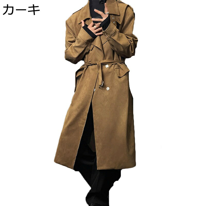 トレンチコート メンズ 膝丈 スプリングコート 春服 レトロ 胴締め付き添い人 スエードクロス 防風 ロングトレンチ 着痩せ 薄べったい 撥水製作 羽織 春服 秋服 商行為 通い 心地好い 上衣 今めかしい