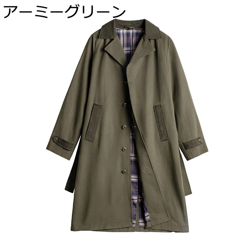 トレンチコート スプリングコート 春服 メンズ ロングコート コットン100 無地 ブルゾン ストリート系 ジャケット ゆったり 薄い 撥水加工 シンプル アメカジ アウトドア 通勤 カジュアル 春秋服