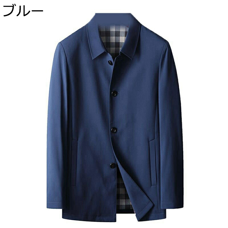 トレンチコート メンズ ミドル丈 スプリングコート 春服 ビジネス ロングコート 折り襟 ライナー付き 着痩せ 薄い 撥水加工 羽織 春秋 通学 旅行 カジュアル ジャンパー 上着 クラシック