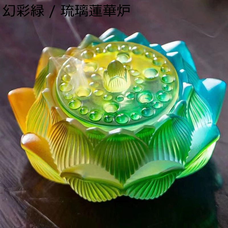 ミニ香炉 硝子製澄み切った 蓮のはやりっ児 蓋付き添い人 和風 お香立て/線香立て/お香置き 今めかしい 派手 ヴィンテージ お取りつくろう飾り気の無い 香り 室内装飾 仏壇備品 思いいれる/瑜伽/茶室/書房用 お香入れ 癒しい 差し上げ物