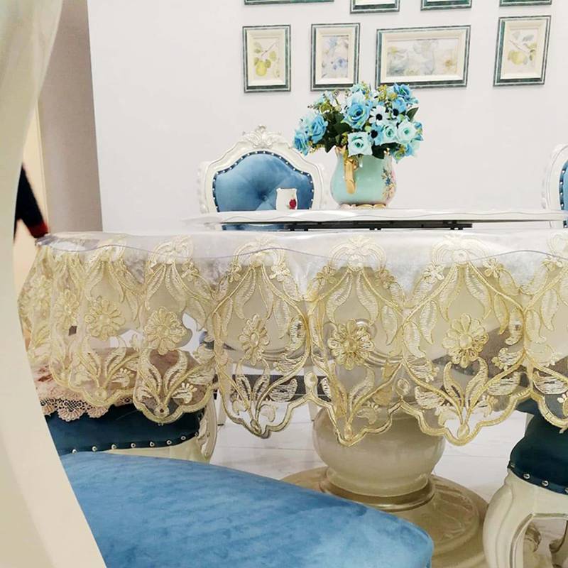 円形テーブルクロス 北欧風 フリル付き 欧風レース縁取り 刺繍花柄 刺繍レース センターテーブル 食卓ランナー 食卓飾り 83cm 装飾品 店舗 断熱テーブル保護 おしゃれ 優雅 テーブルマット カバ 4,722円