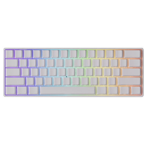 MonsGeek(モンスギーク) FUN60 Pro SP 無線対応モデル HEセンサー 0.01mm ラピッドトリガー対応 磁気スイッチ Akko Glare Magnetic Switch 英語配列 テンキーレス サイドプリント 有線8K ホットスワップ SnapKeys (SOCD)対応 ARGB対応 高コスパ ゲーミングキーボード White