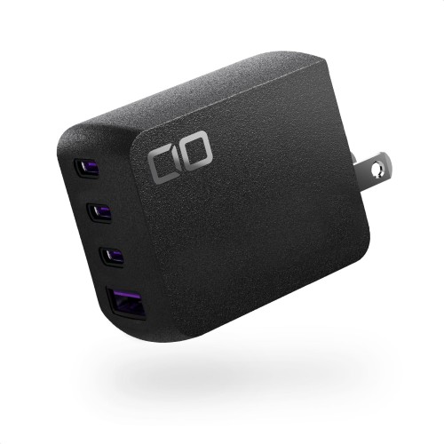 CIO NovaPort QUADII 100W 4ポート 急速充電器 [世界最小級 CIO独自技術 NovaIntelligence NovaEngine搭載] USB-typeC×3 type-A×1 ACアダプター コンセント 軽量 Macbook Pro Windows iPhone 17 / Air / 16 / 15 Android Galaxy iPad ノートPC (ブラック)