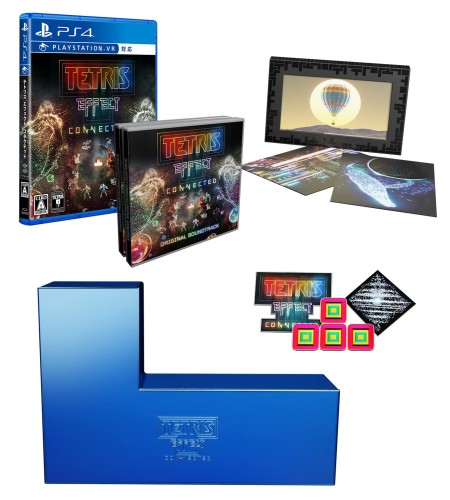 テトリス(R) エフェクト・コネクテッド コレクターズエディション -PS4 特典テトリミノブロック型豪華BOX、サントラCDデジタル版ダウンロードコード、エナメルピンバッジ(3種セット)、ポストカード32枚セット(フレーム型BOX入) 同梱
