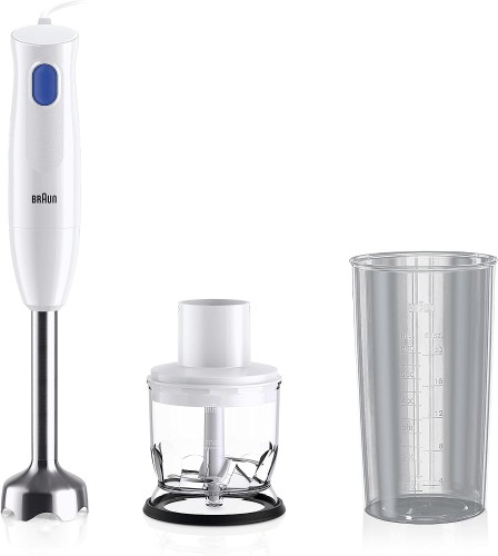 ブラウン ハンドブレンダーマルチクイック1 MQ10201MWH 軽量 コンパクト 離乳食 下ごしらえ スムージー スープ つぶす 混ぜる きざむ みじん切り 簡単操作 時短 1台3役 300W ギフト プレゼント お手入れ簡単 食洗機 ドイツ設計
